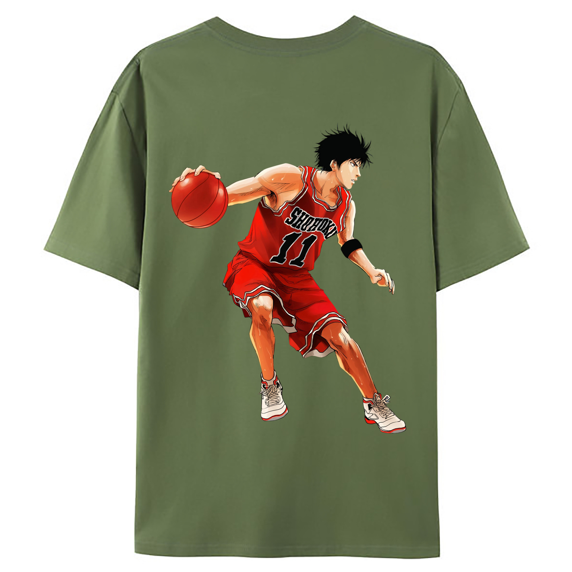 （画像用） SLAM DUNK／スラムダンク 綿100％ メンズ半袖Tシャツ（バックプリント） 通気性